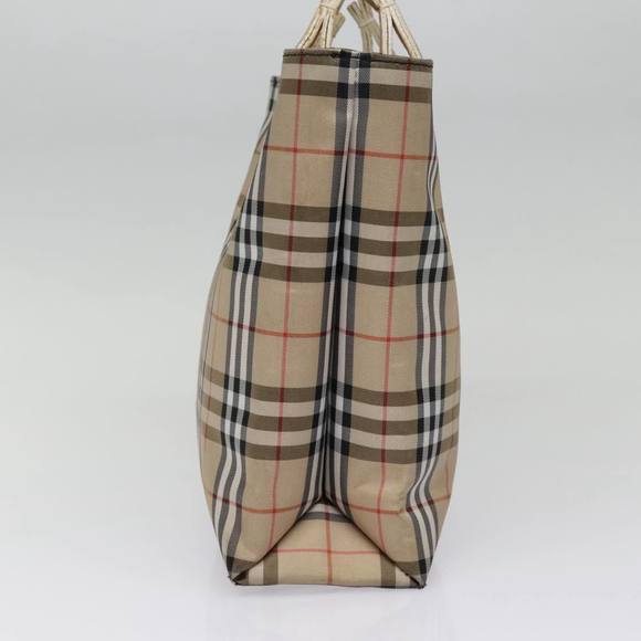 BURBERRY Nova Check Hand Bag Canvas Beige Auth ti2118 - Picture 6 of 16